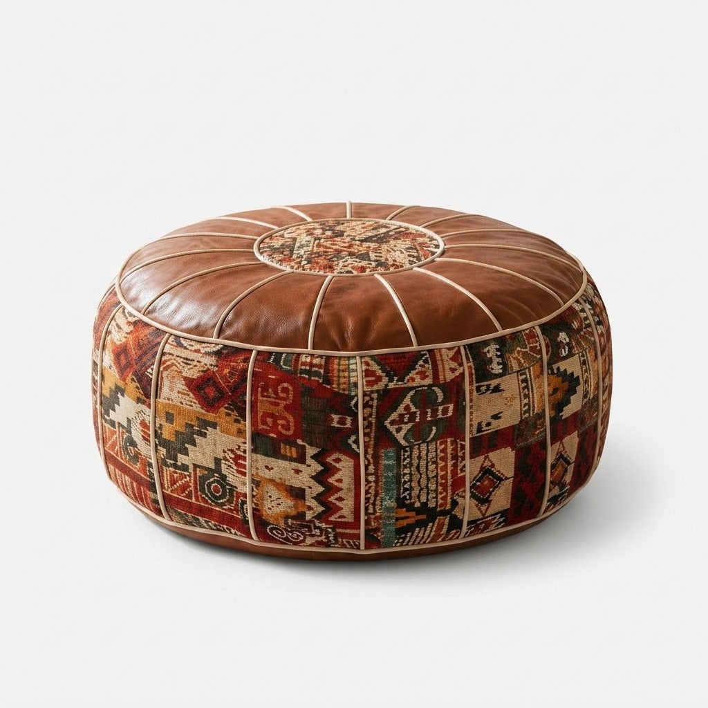 Kilim patchwork storage ottoman footstool - product photo 8