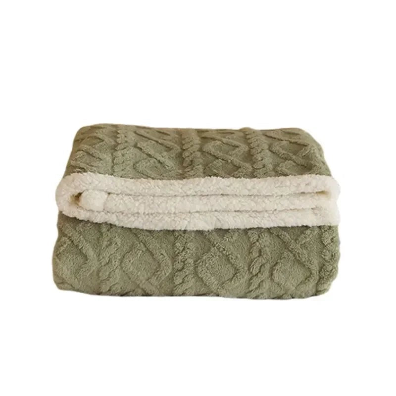 Thick lambswool and fleece winter blanket - product photo 13