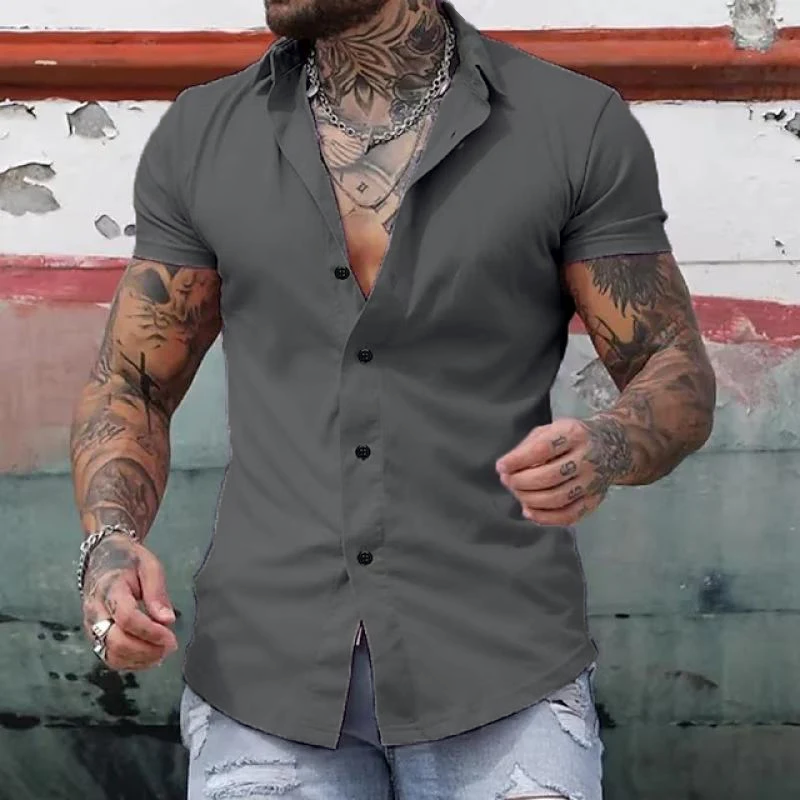 Enzo | Men's Short Sleeve Button Front Shirt