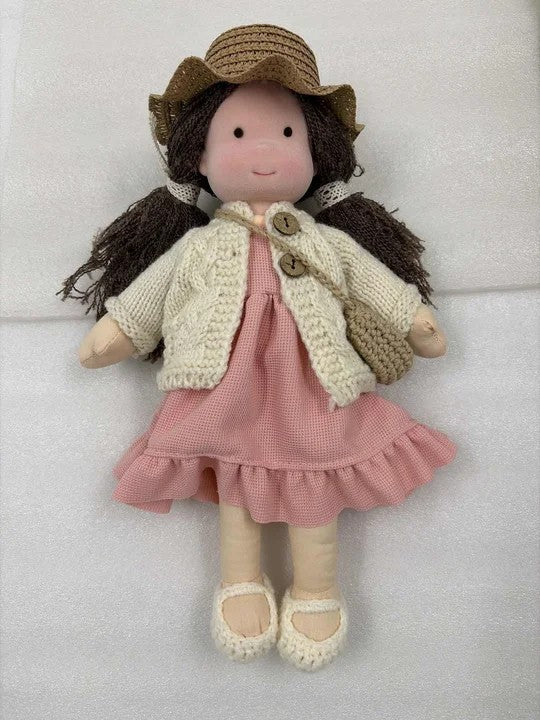 Handmade Waldorf soft doll with knitted clothes - product photo 2