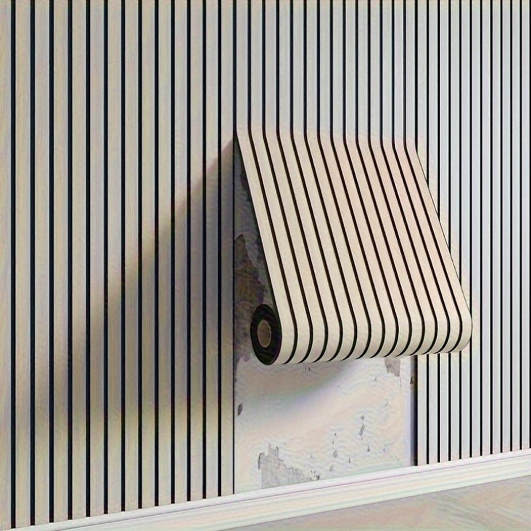 Self-adhesive 3D PVC wood-effect slat wall panel - product photo 3