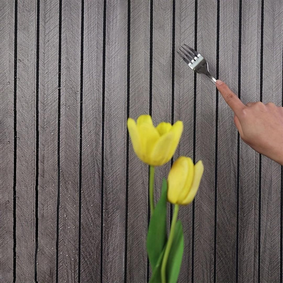 Self-adhesive 3D PVC wood-effect slat wall panel - product photo 9