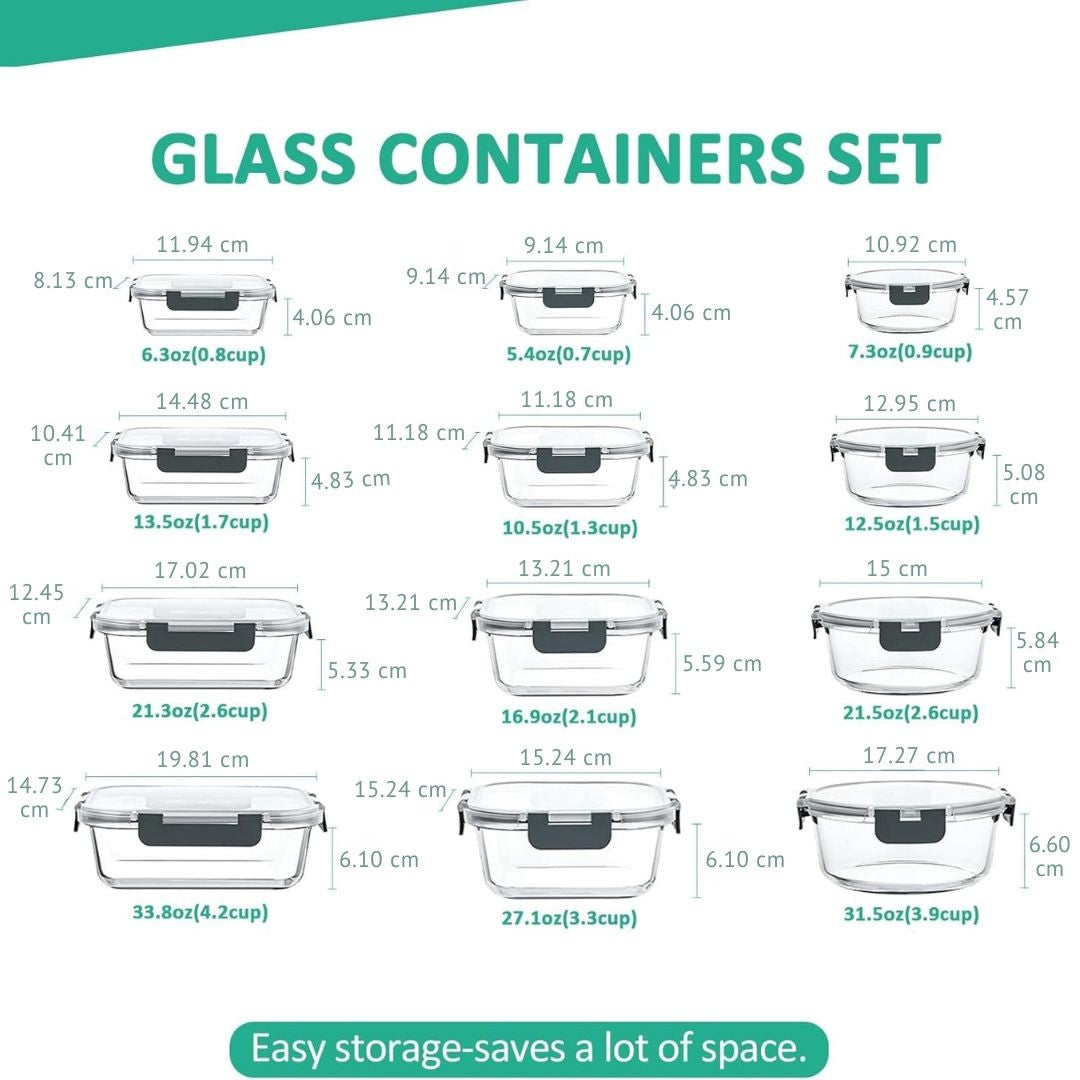 Airtight stackable glass food storage containers with lids - product photo 10