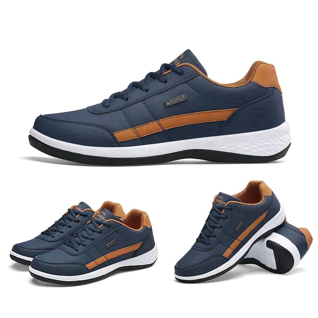 Man wearing the Lars men's shoes, side view