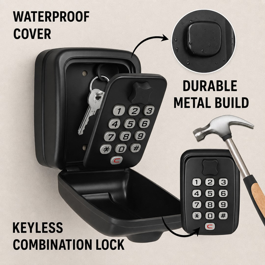 Weatherproof metal combination key safe - product photo 5