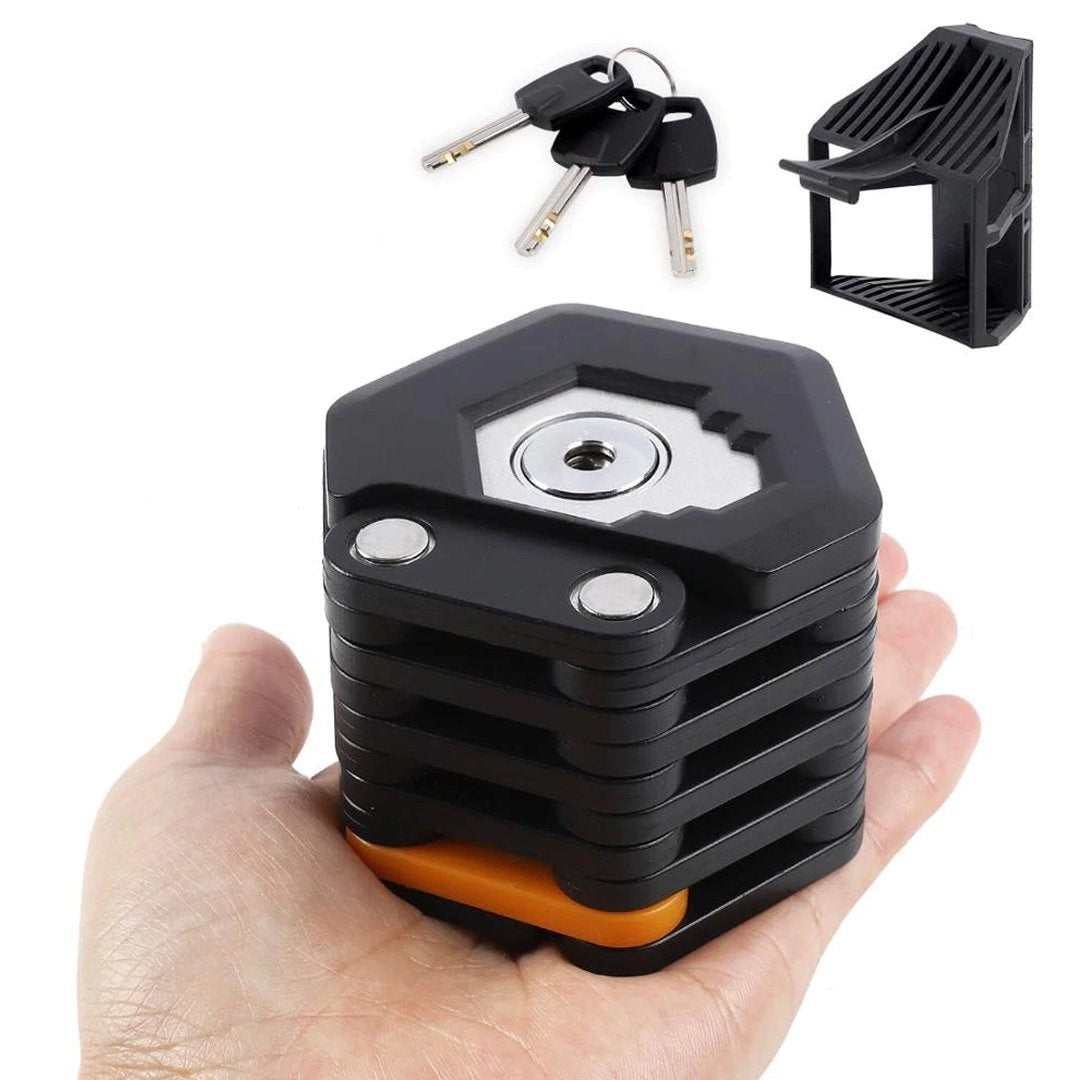 Compact folding bike lock with bracket - product photo 1
