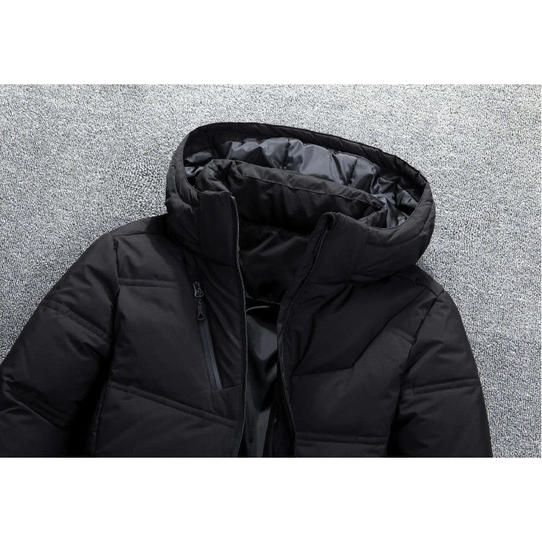 Man wearing the Lorenzo men's hooded jacket, back view