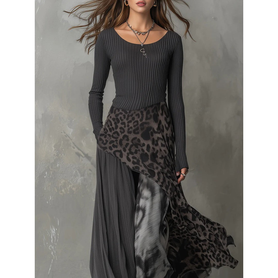 Man wearing the Lucian men's maxi dress, side view