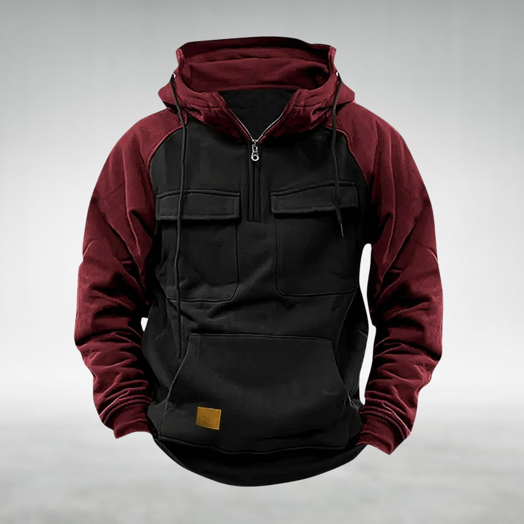 Man wearing the Ludovic men's hoodie, model view