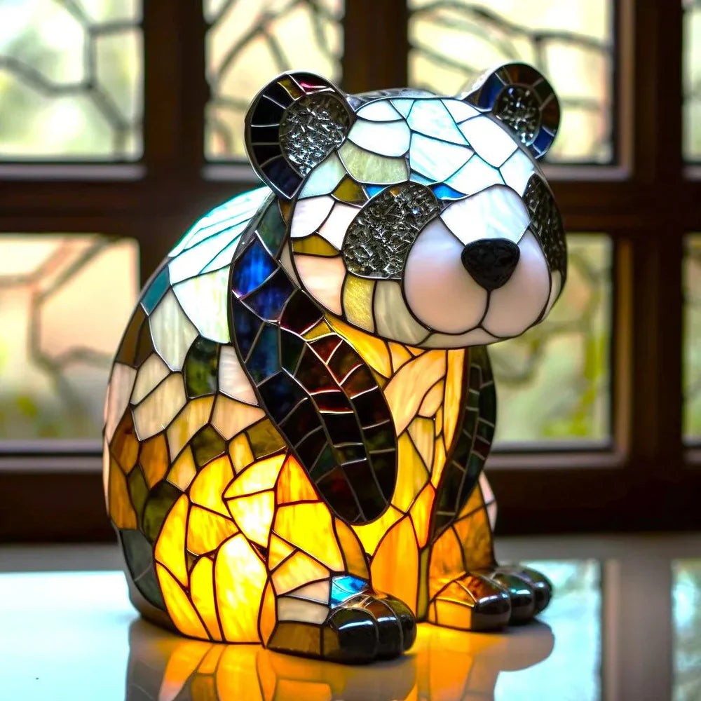 Small stained glass style animal accent lamp - product photo 2