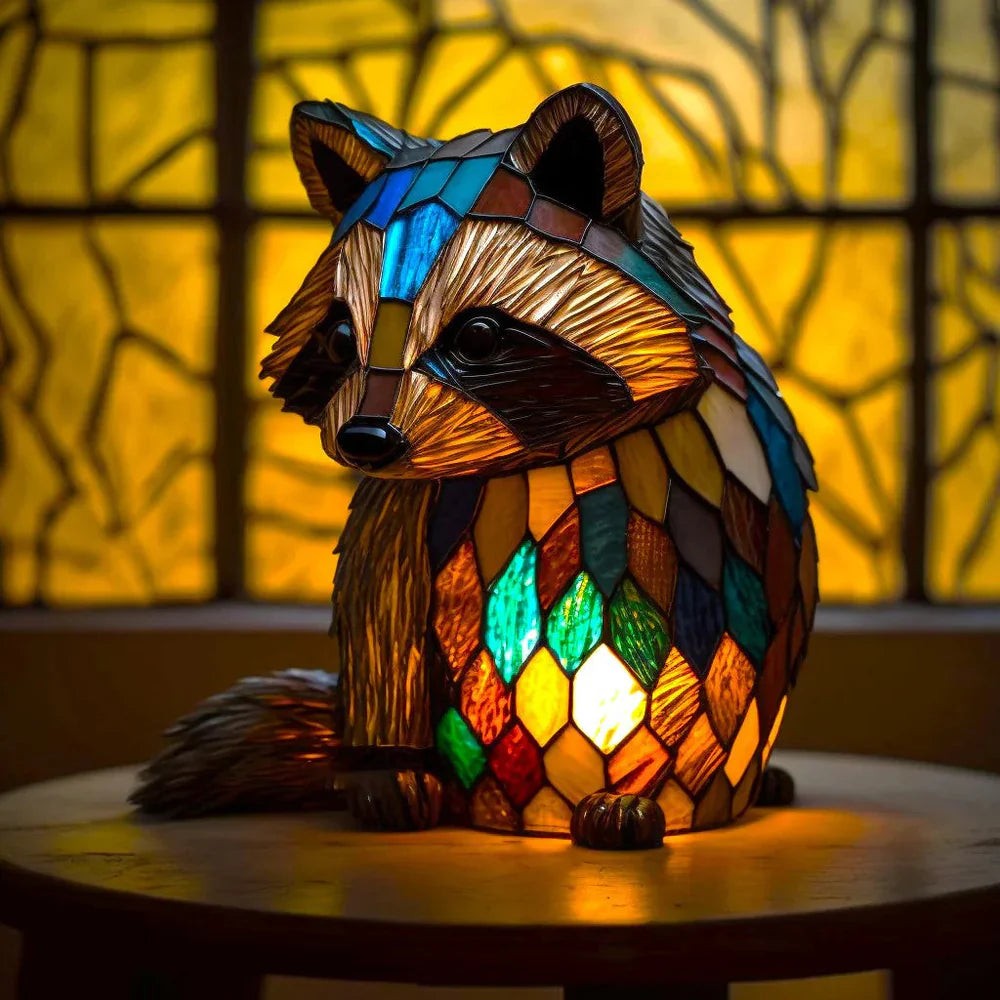 Small stained glass style animal accent lamp - product photo 6
