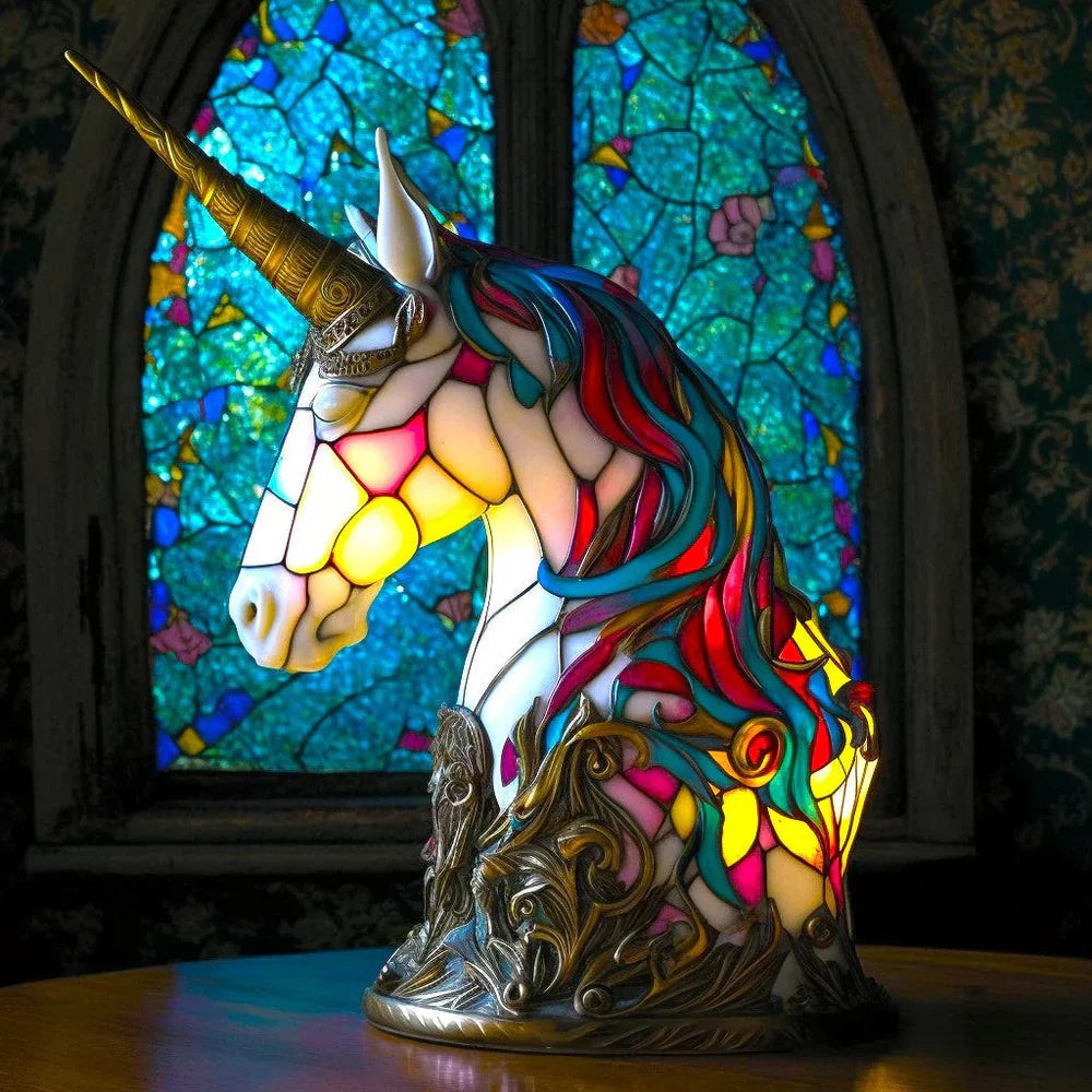 Small stained glass style animal accent lamp - product photo 8