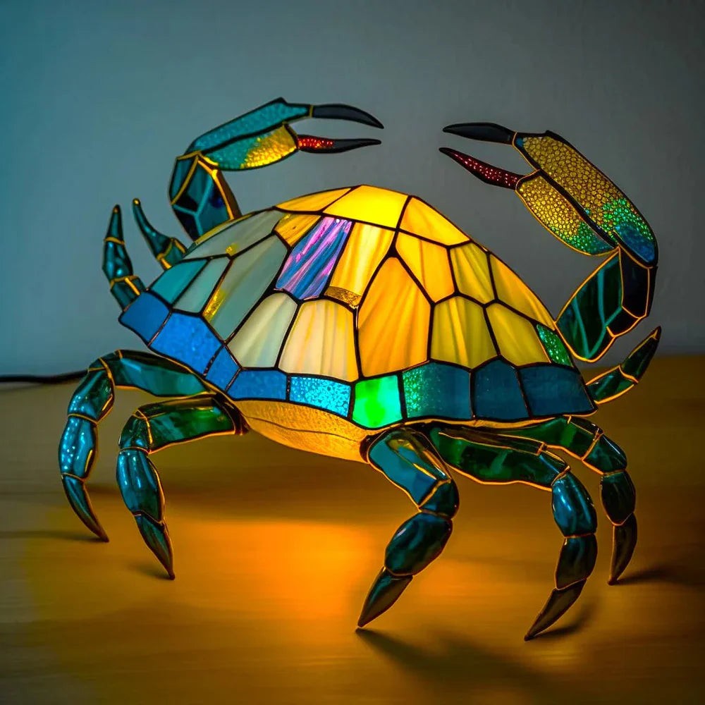 Small stained glass style animal accent lamp - product photo 9
