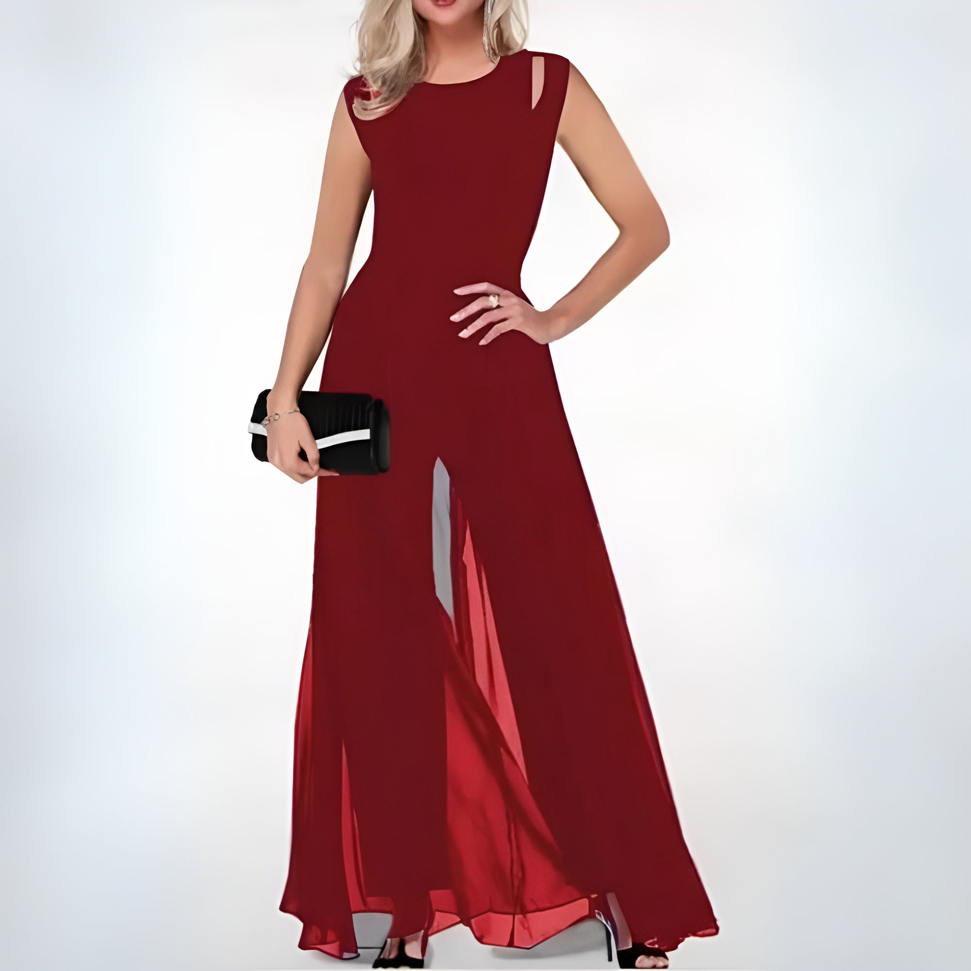 Zelia | Women's Sheer Overlay Wide-Leg Outfit