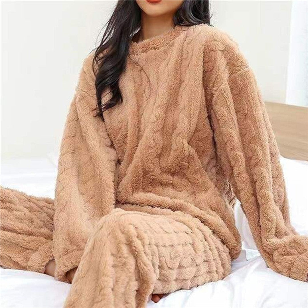 Woman wearing the Magnolia women's fleece sweatshirt, 7 view