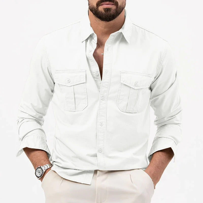 Ethan | Men's Utility Double Pocket Button-Front Shirt