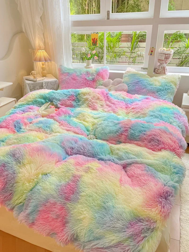 Long-pile mink velvet duvet cover set - product photo 12