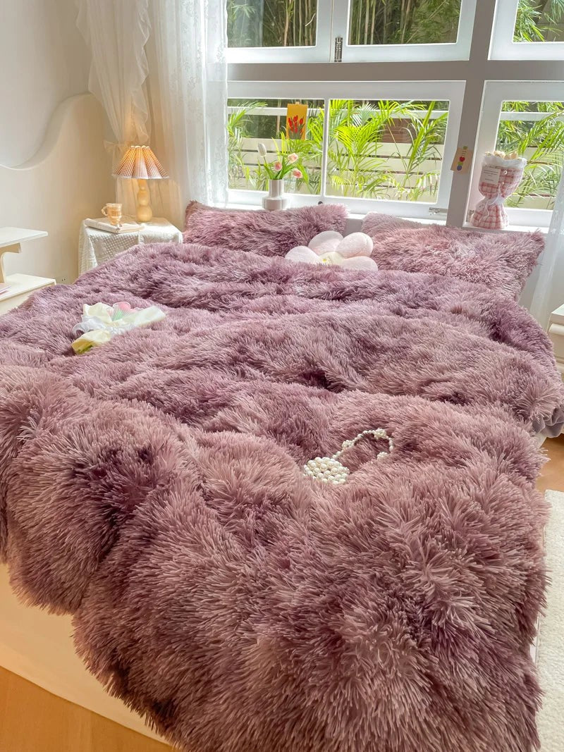 Long-pile mink velvet duvet cover set - product photo 14