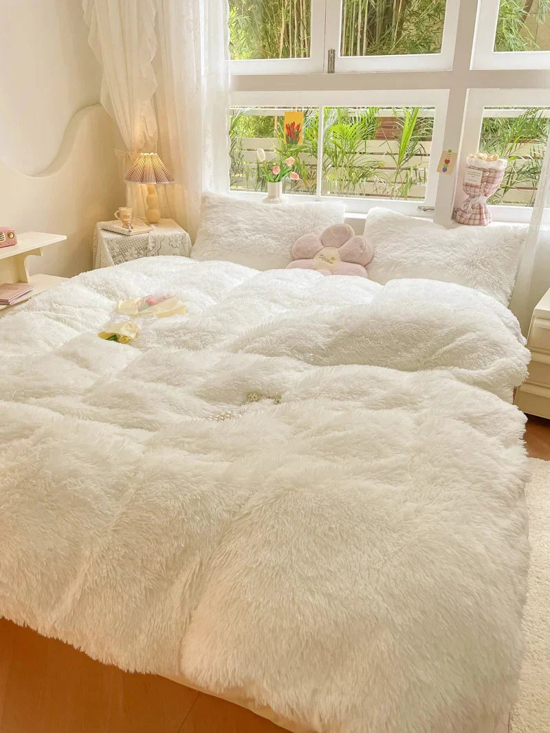 Long-pile mink velvet duvet cover set - product photo 15