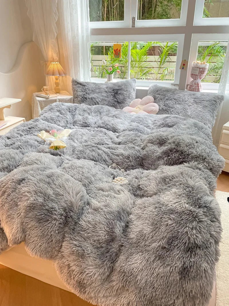 Long-pile mink velvet duvet cover set - product photo 16