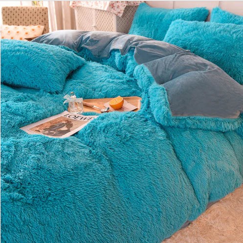 Long-pile mink velvet duvet cover set - product photo 6