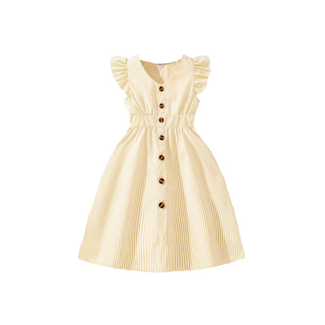 Girls' striped sleeveless summer dress - product photo 2