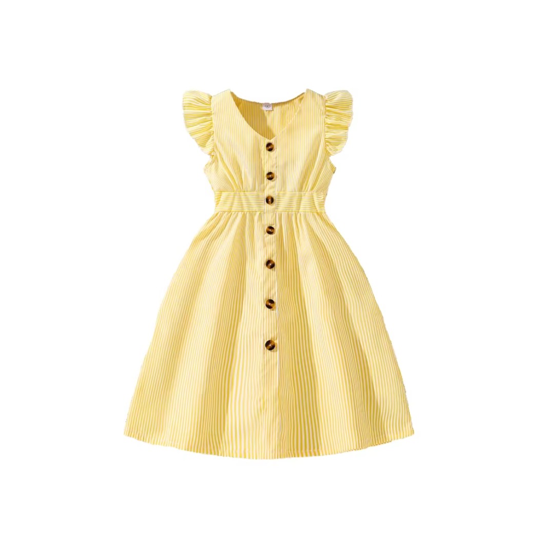 Girls' striped sleeveless summer dress - product photo 5
