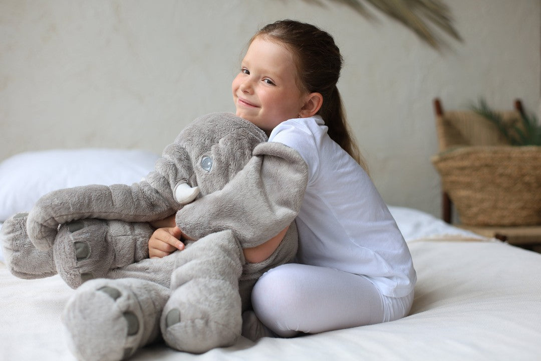 Plush elephant cushion for a nursery - product photo 5