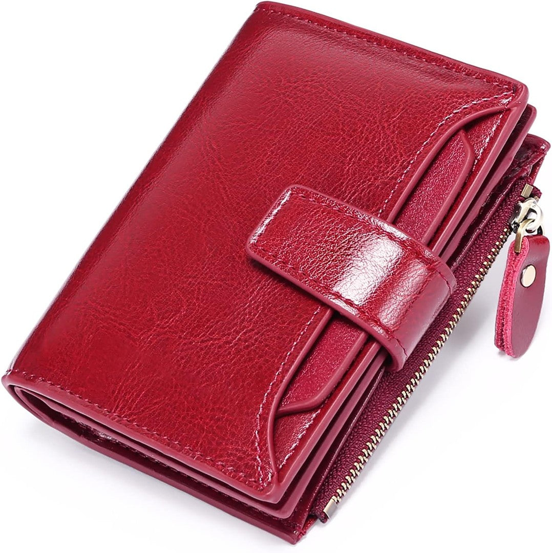 Compact leather RFID blocking wallet - product photo 6