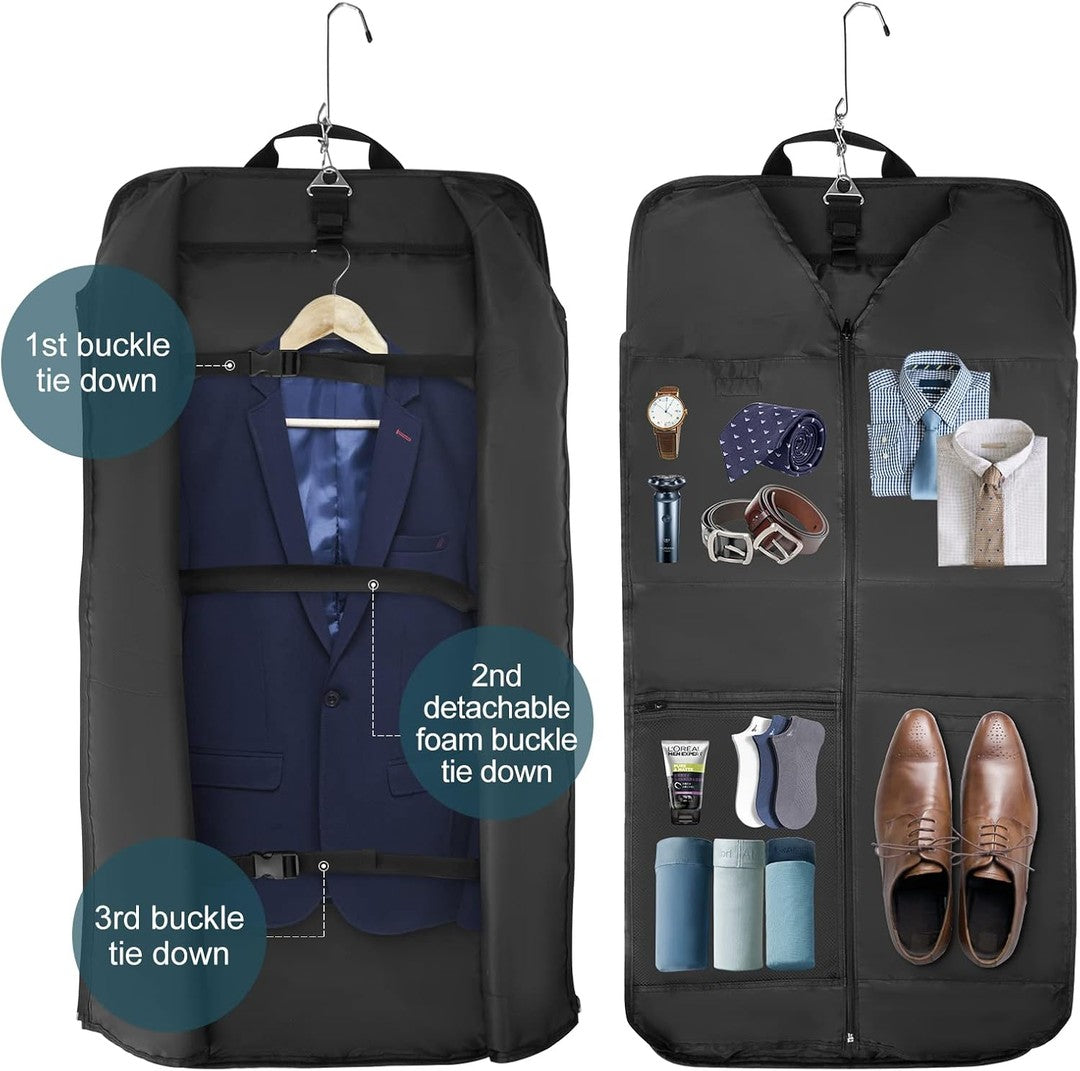 Foldable carry-on travel garment bag with shoulder strap - product photo 2
