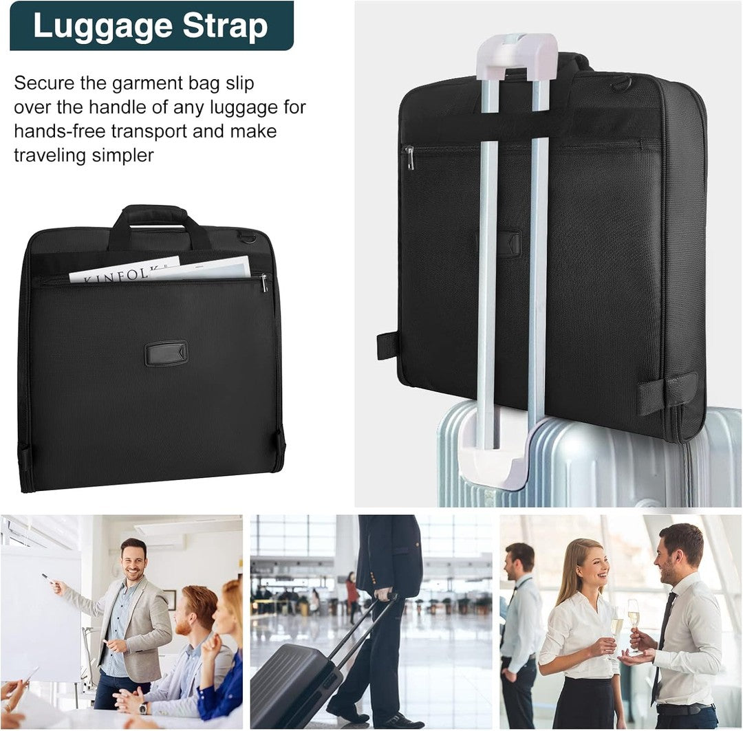 Foldable carry-on travel garment bag with shoulder strap - product photo 3