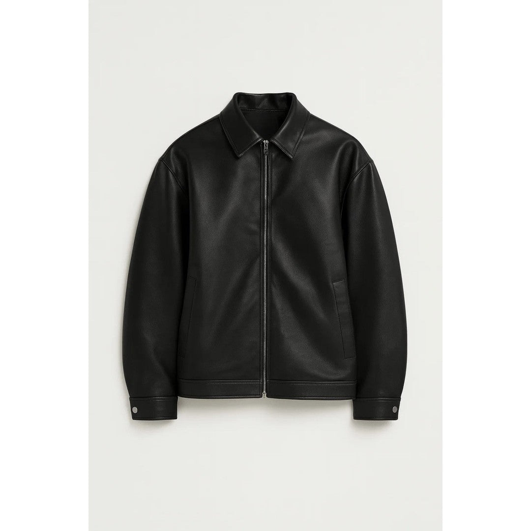 Man wearing the Merrick men's oversized classic jacket, back view