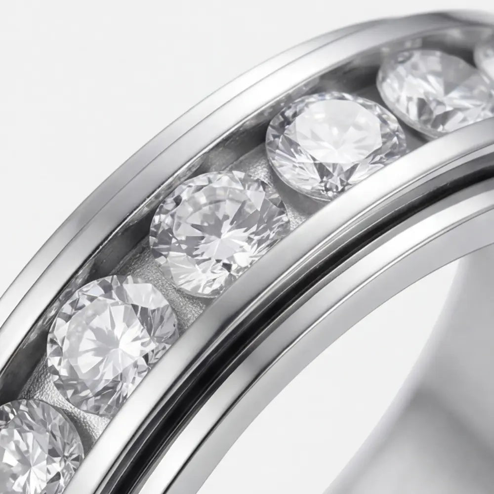 Titanium steel spinner ring with rotating zirconia band - product photo 5