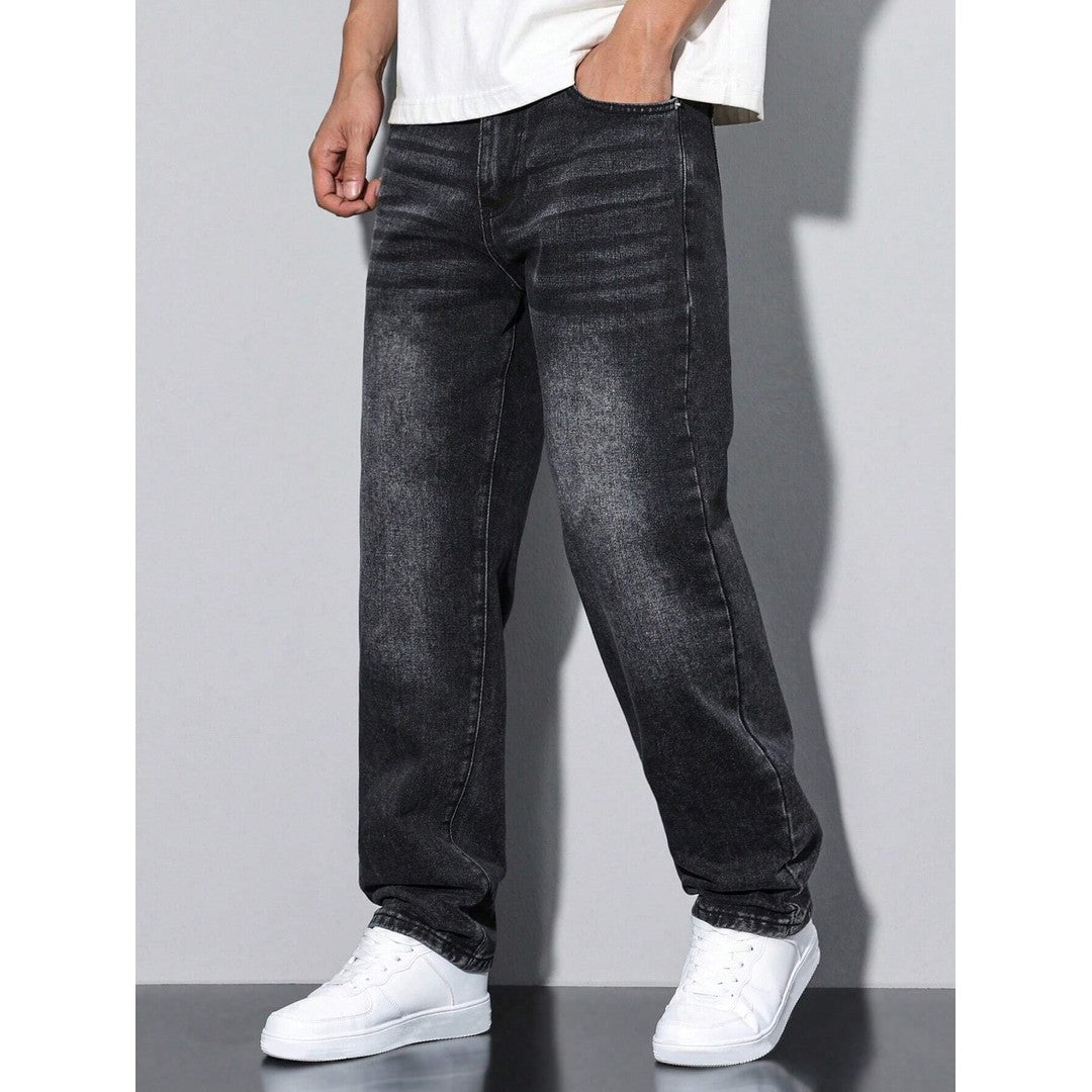 Man wearing the Miles men's casual denim jeans, 13 view