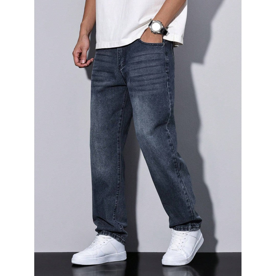 Man wearing the Miles men's casual denim jeans, 15 view