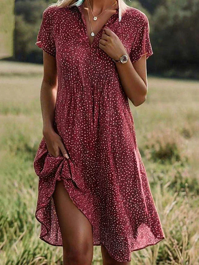Mira | Women's Polka Dot Short Sleeve Summer Dress