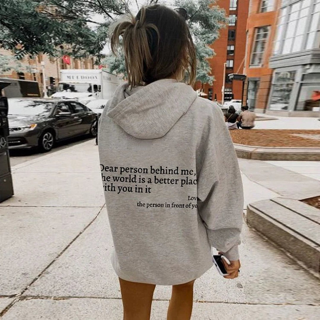 Woman wearing the Naomi women's hoodie, 11 view