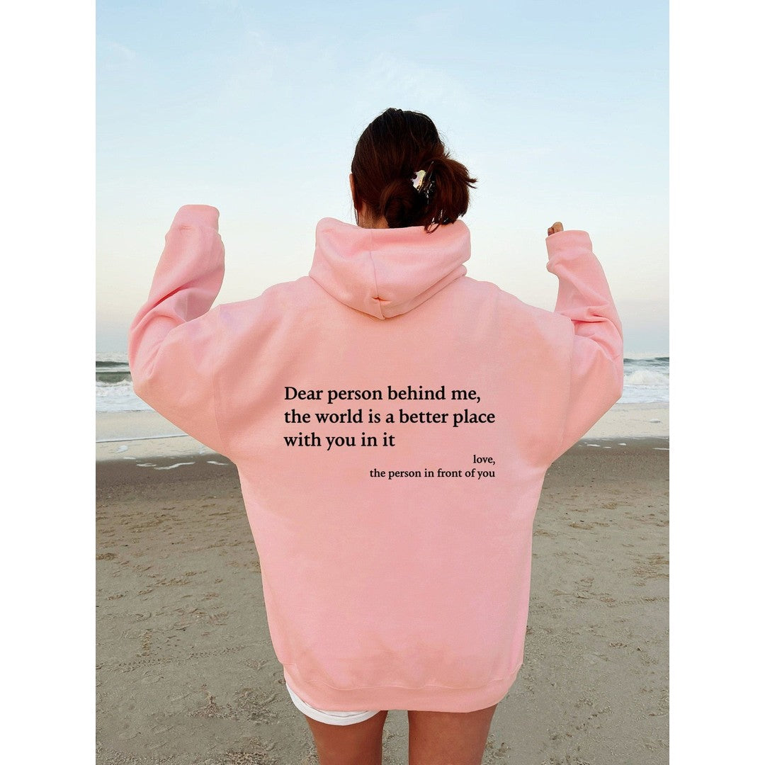 Woman wearing the Naomi women's hoodie, 12 view