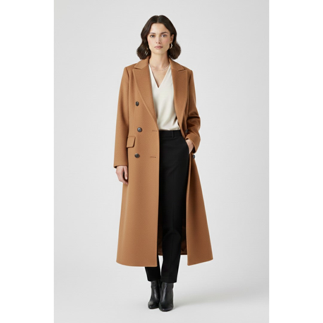 Woman wearing the Nataly women's button-up coat, 9 view