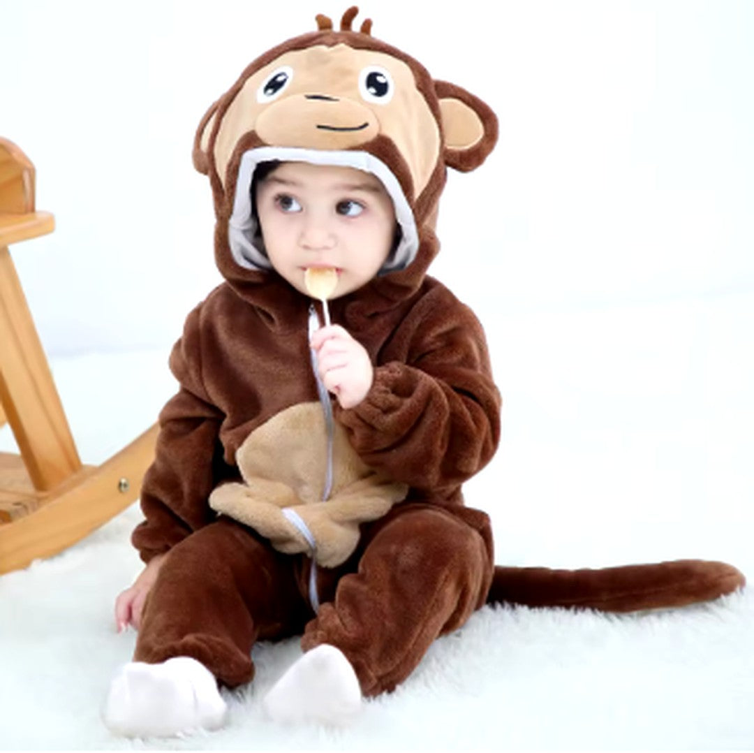 Hooded flannel baby romper - product photo 12