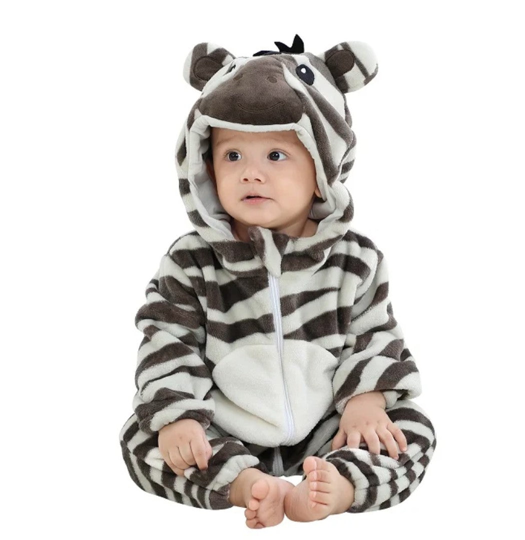 Hooded flannel baby romper - product photo 14