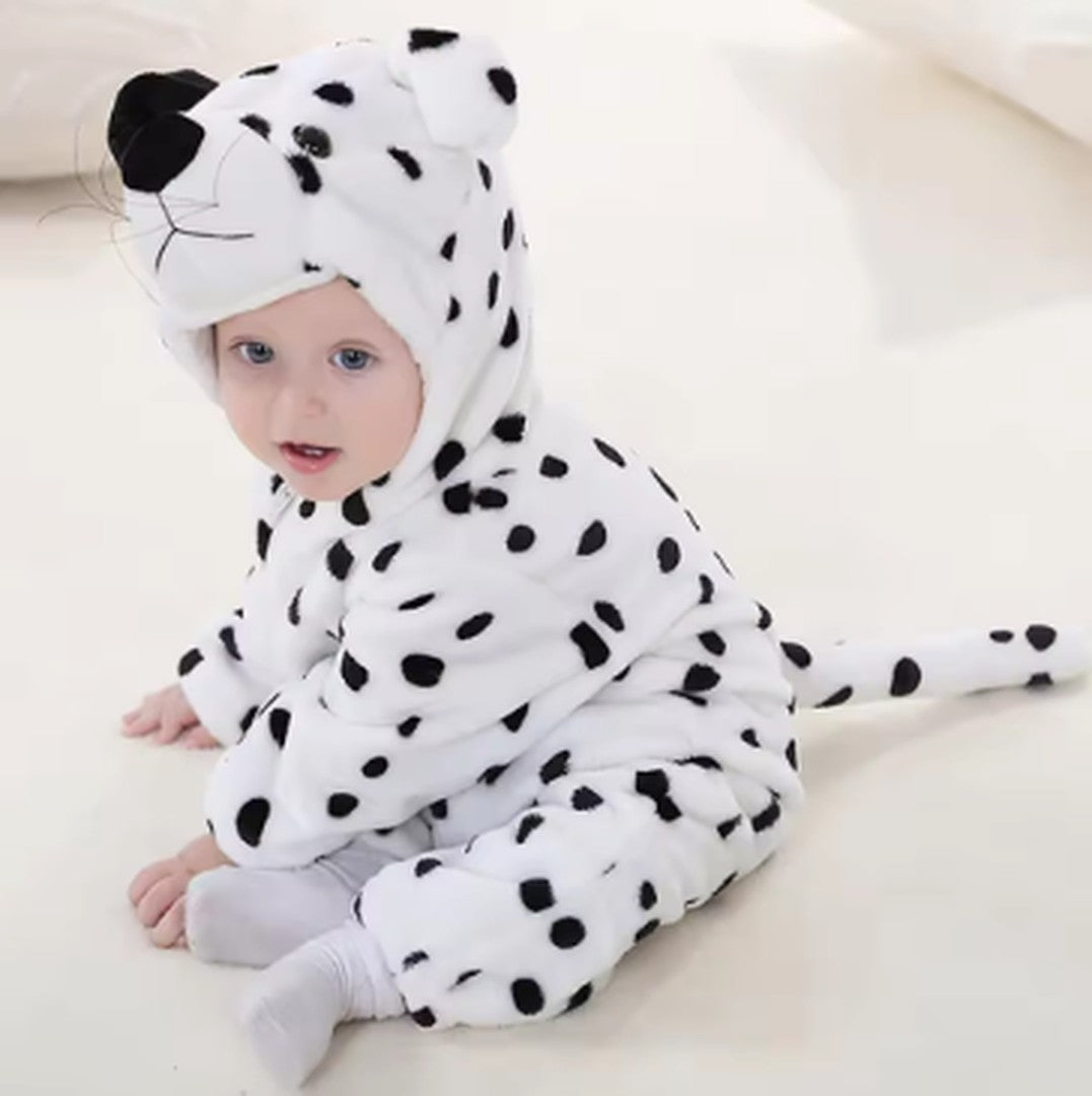Hooded flannel baby romper - product photo 17