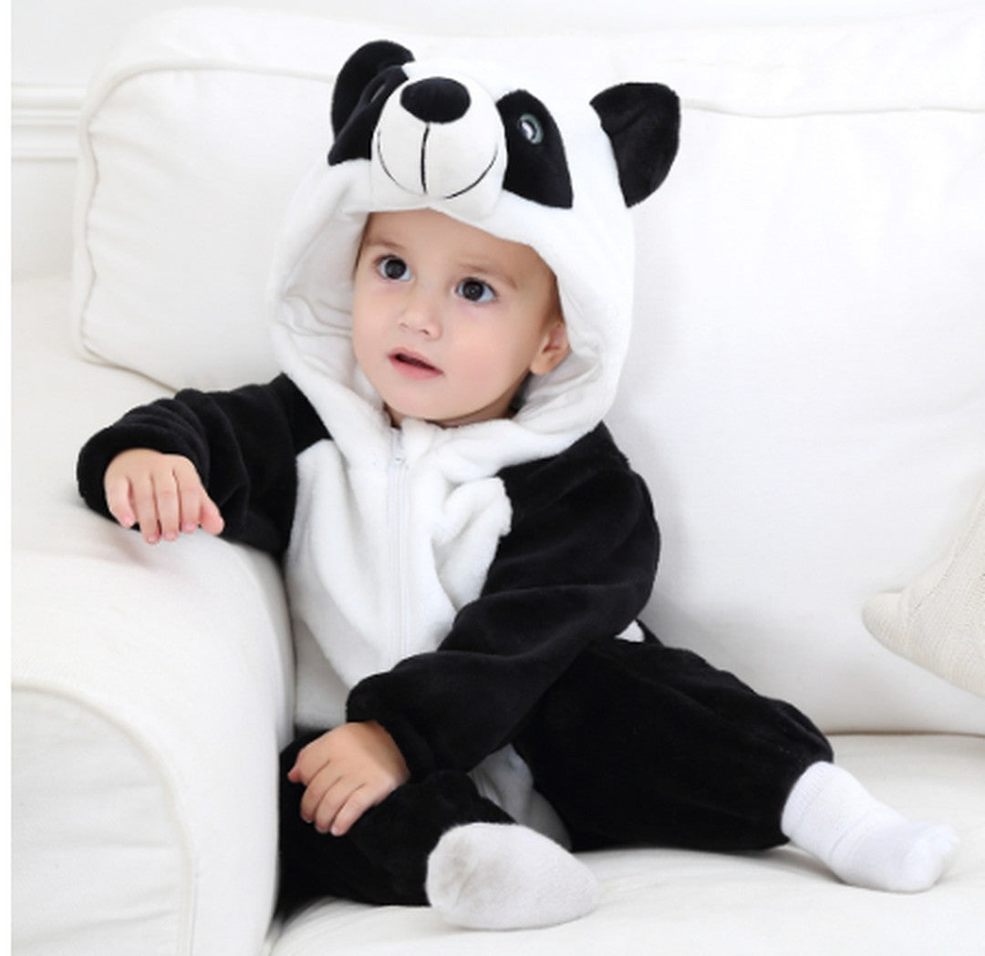 Hooded flannel baby romper - product photo 4