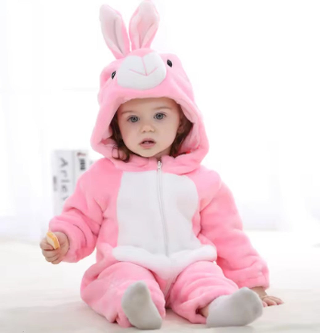 Hooded flannel baby romper - product photo 6