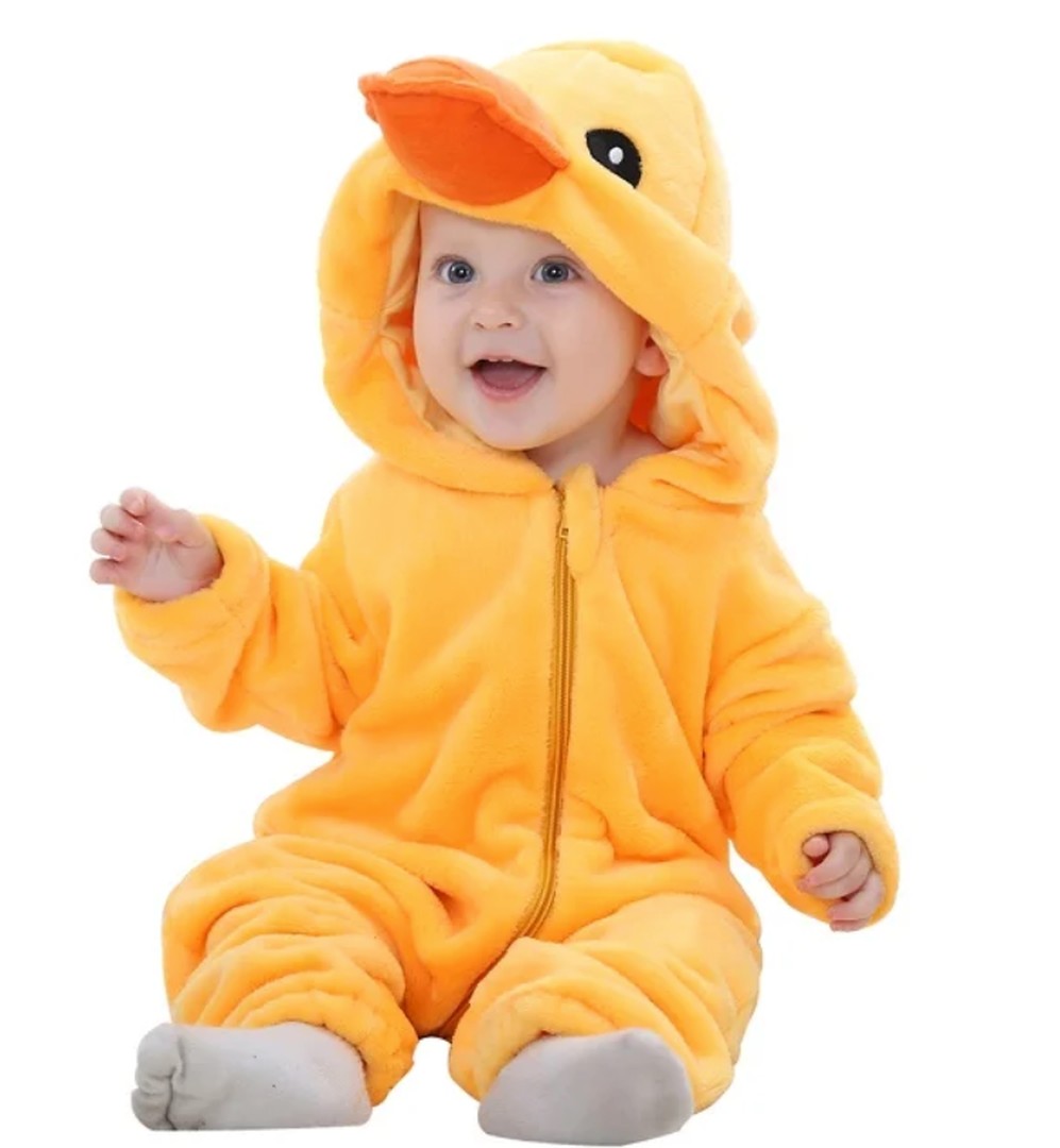 Hooded flannel baby romper - product photo 8