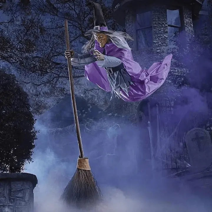 Animated flying witch Halloween prop - product photo 1