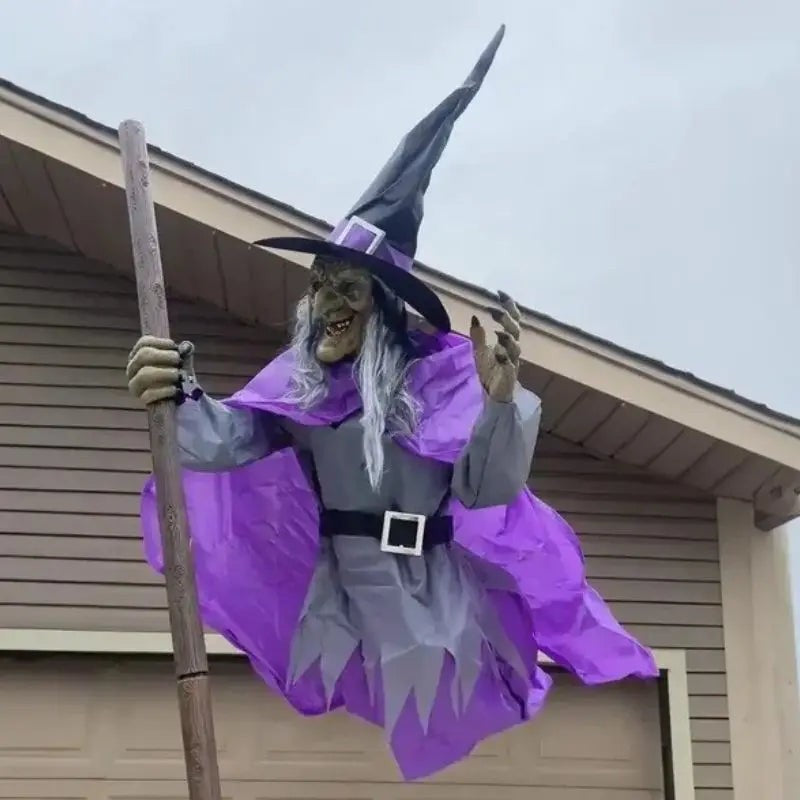 Animated flying witch Halloween prop - product photo 4