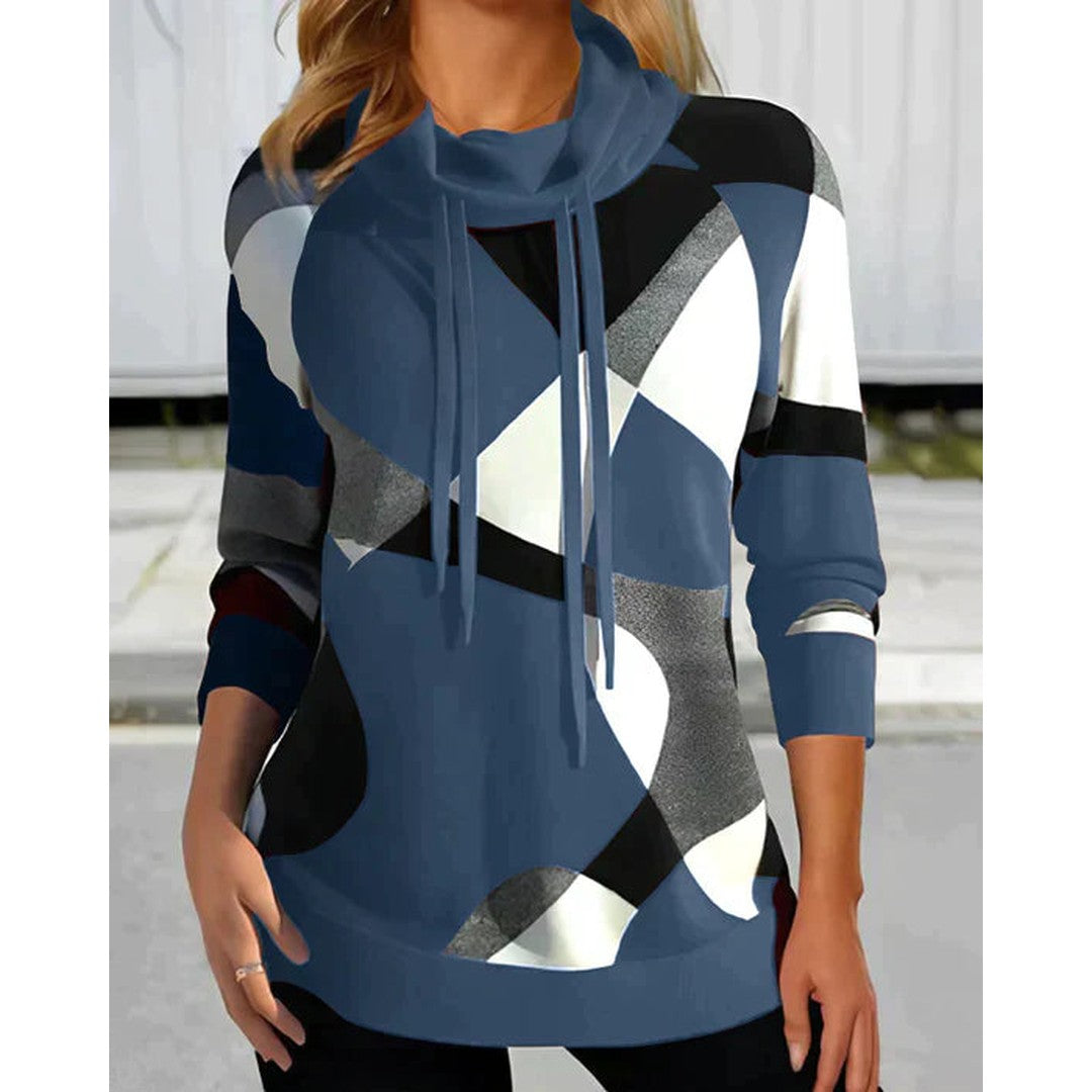 Woman wearing the Nina women's hoodie, back view