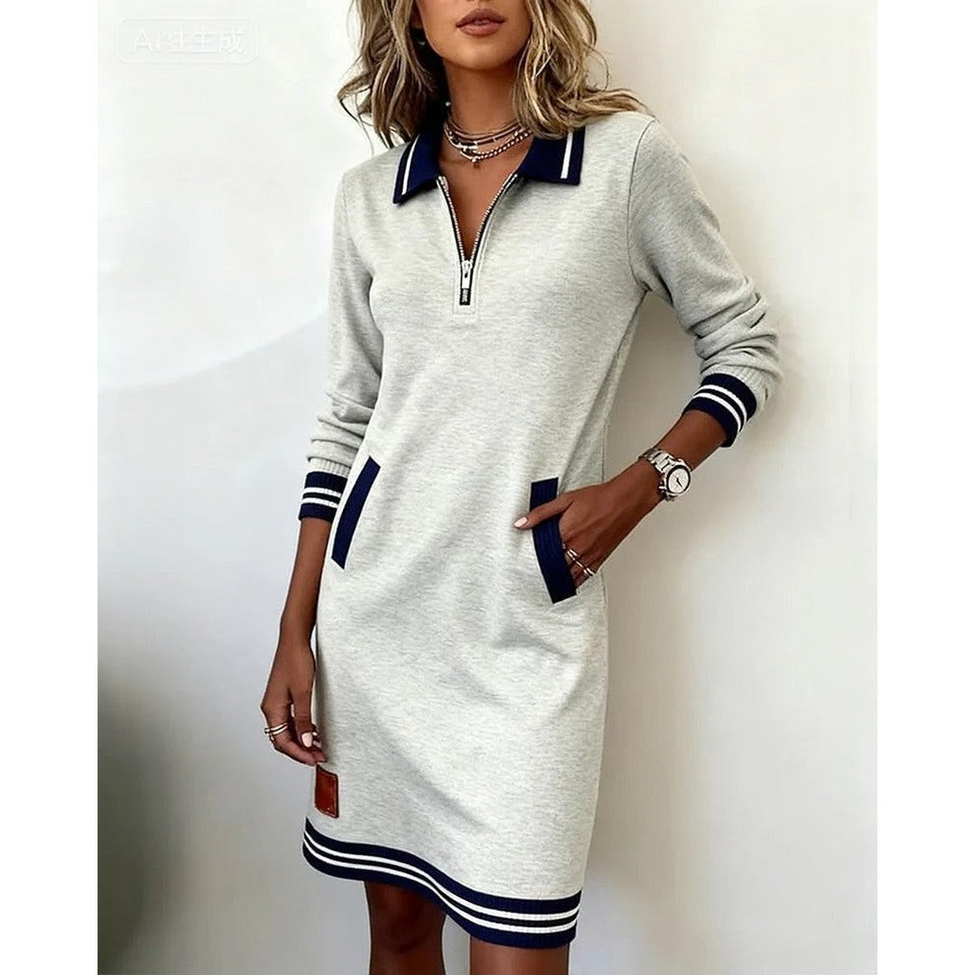 Woman wearing the Octavia women's chic dress, 12 view