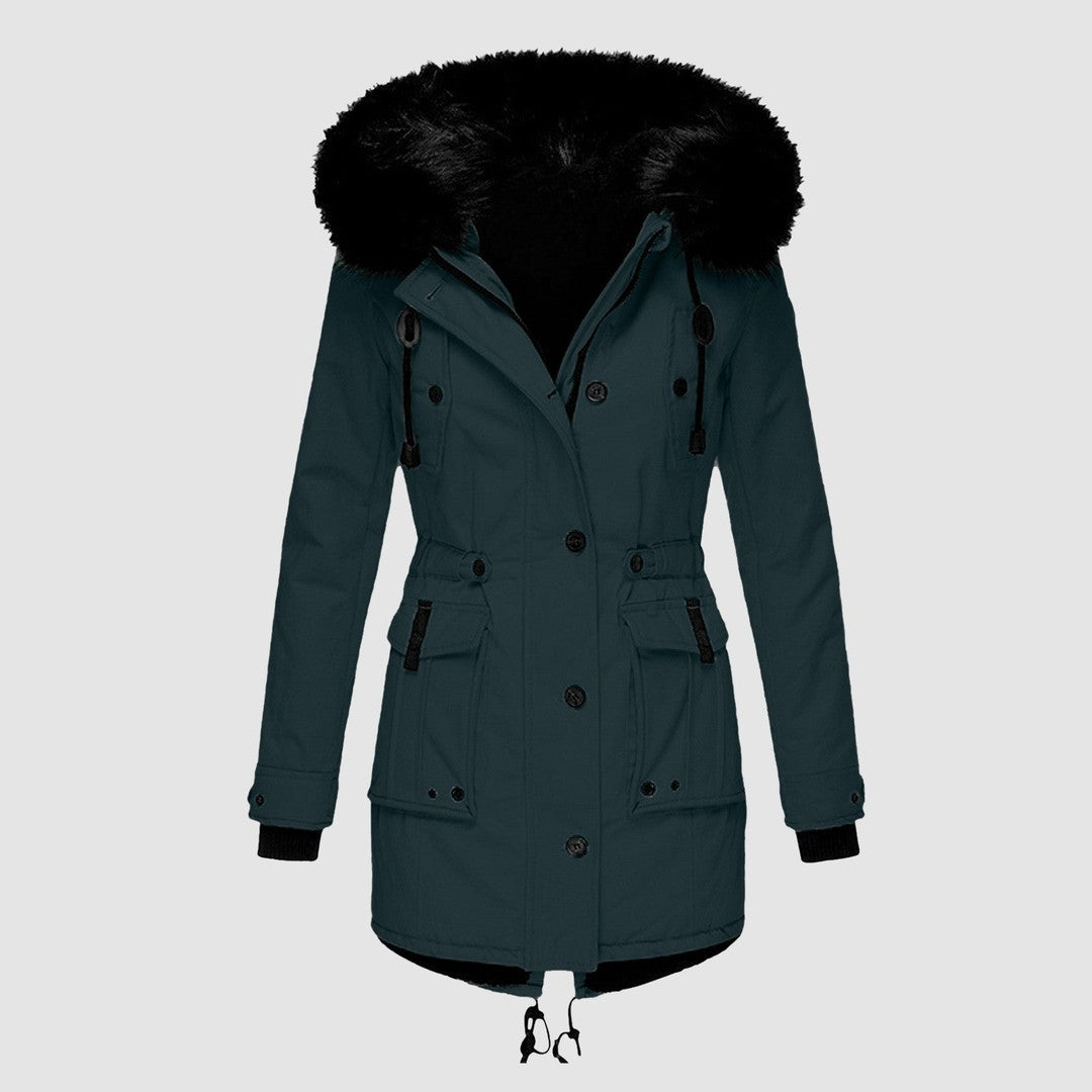 Woman wearing the Orla women's coat, 7 view